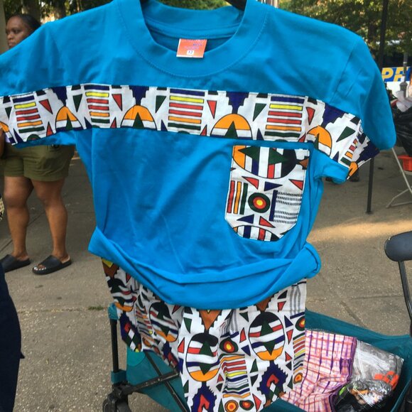 African print boy short and t-shirt outfit - new
